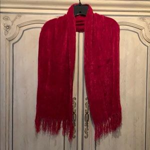 Red fringe scarf
